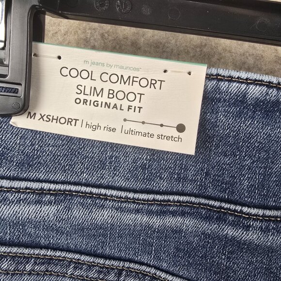 Maurices Slim Bootcut High Rise Distressed Jeans Medium X-Short Original Fit - Picture 6 of 11